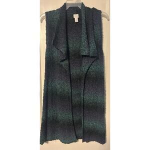 Chico’s Rowan purple Mermaidcore Waterfall open sleeveless cardigan Small